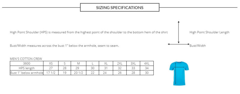 eDriftTrikes Tshirt sizing chart